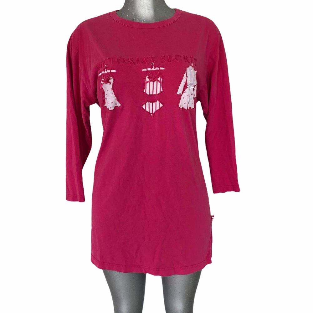 Victorias Secret Pajama Tunic Dress Long Top Oversized Long Sleeve Cotton Lounge